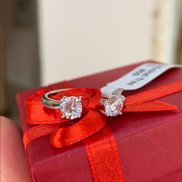 Sterling Silver Cuff Cubic zirconia Ring Band - Picture 6 of 8